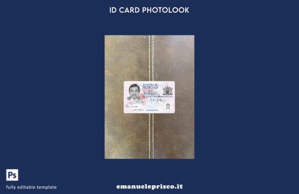 modello FRONTALE photolook per carta d'identità di Trinidad e Tobago in stile ve